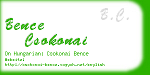 bence csokonai business card